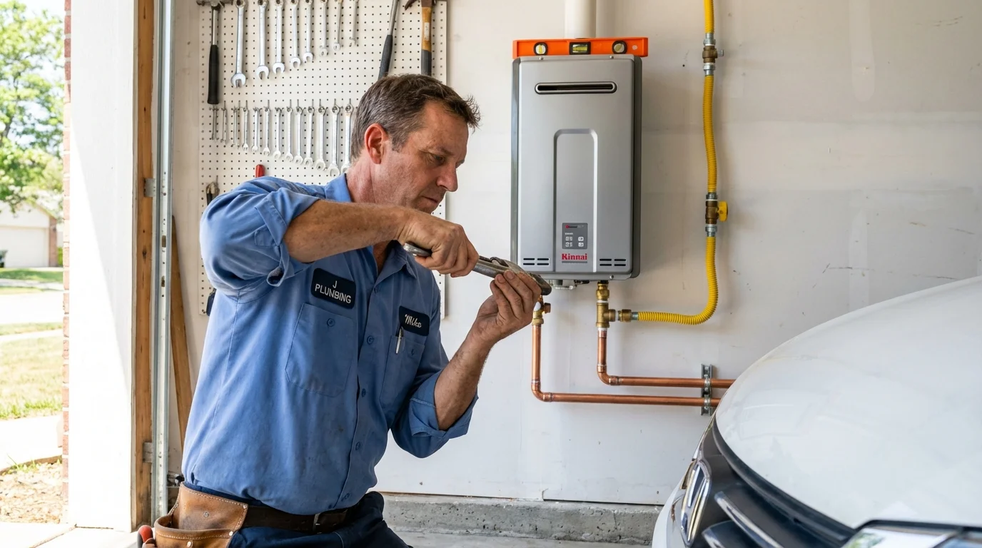 Tankless water heater installation by a Johns Plumbing LLC plumber in Clearwater